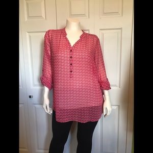 a.n.a Pink Sheer Tunic Size 2X